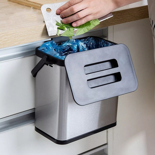 Puerta Colgante De Cubo De Basura De Cocina De 4 Litros Con