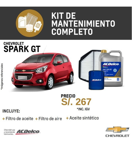Kit Aceite, Filtro De Aire, Filtro De Aceite Chevrolet Spark