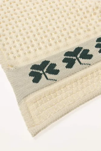 Manta De Lana Merino Con Trébol De Punto Trenzado Para Niños