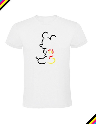 Polera Estampado Micky Mouse Silueta Colo Moda Hombre Y Niño