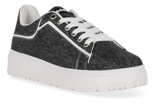 Tenis Universidad Pr02254 Negro Alto Bicolor Rayas