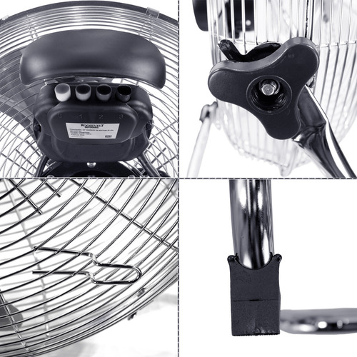 Ventilador De Piso Alta Velocidad 90w 3 Aspas De Metal 40 Cm 127v 60hz 90w Metalico Aluminio Aluminio 3