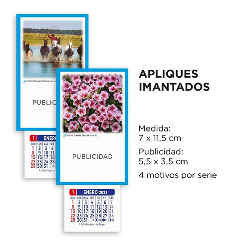 Imagen 2 de 10 de Almanaques Para Heladera - Con Imán X100u.