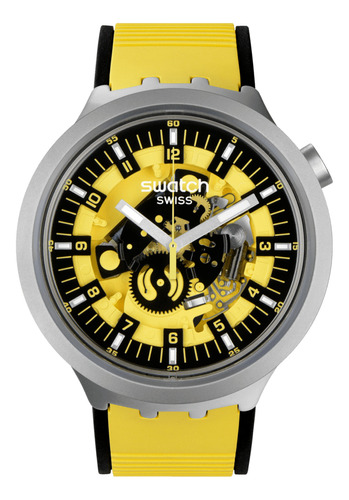 Reloj Swatch Bolden Yellow Color de la correa Amarillo Color del bisel Gris Color del fondo Amarillo