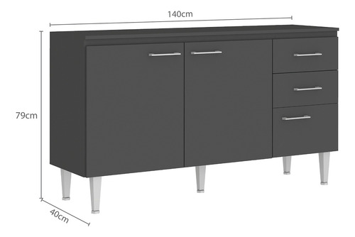 Mueble Base Opie Grafito 140 Cm Favatex