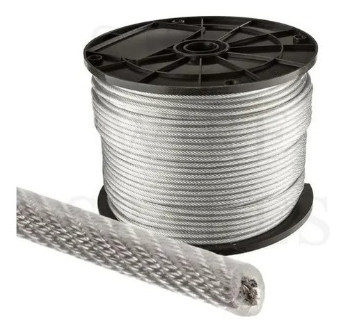 Rollo De Cable De Acero 5mm Forrado En Pvc X 200 Metros