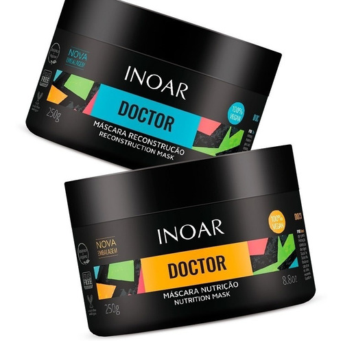 Kit Máscara Inoar Doctor Reconstrução 250g + Nutrição 250g