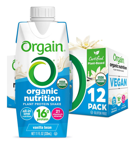 Orgain Batido De Proteína Vegano Nutricional Orgánico, Vaini