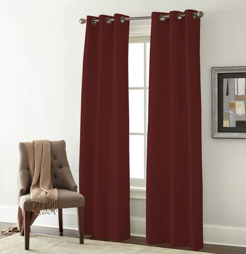 Imagen 2 de 6 de Juego De Cortina Black Out Lisa 260x225cm - Calidad Premium