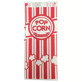 Bolsas De Palomitas De Papel, 2 Oz, Rojas Y Blancas, Pa...