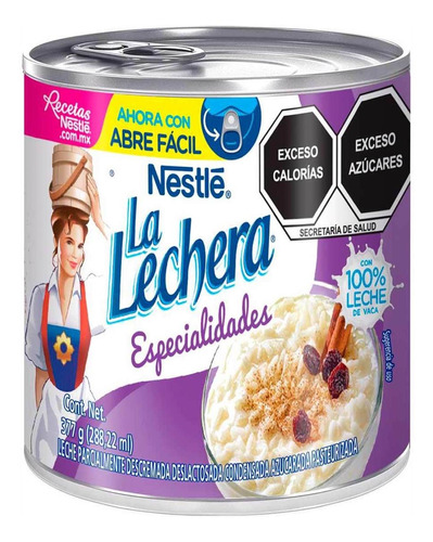 Imagen 1 de 1 de Leche Condensada Nestlé La Lechera Deslactosada 384g