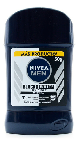 Desodorante Nivea Barra Invisible Black White 50 Gr