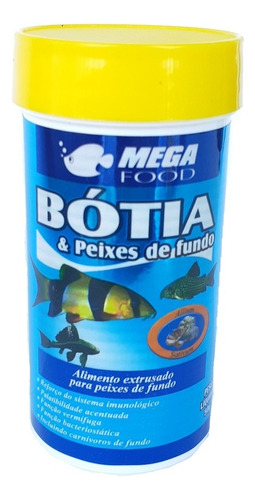 Ração Peixes De Fundo Botia Mega Food 50g Com Alho Cascudos