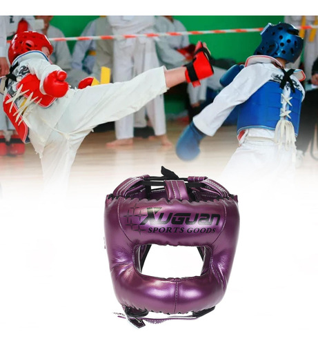 Casco De Boxeo Protección Para La Cabeza Púrpura S