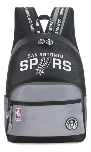 Mochila Urbana Nba San Antonio Spurs Portanotebook Color Gris Diseño De La Tela Lisa