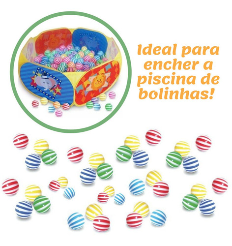 Imagem 2 de 4 de Pacote 100 Bolinhas Mania Piscina Coloridas Saco Plástico