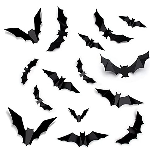 120 Pcs Halloween 3d Bats Decoración, 8 Estilos D7my5