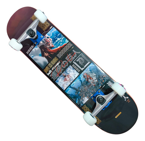Patineta Skateboard Completa. Primitive 8.0 Pulgadas Blanco Azul
