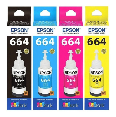 Imagen 8 de 10 de Combo Tinta Epson Original T664 L565 L210 L220 L355 L365 664