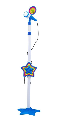 Microfone Infantil Brinquedo Karaoke Azul Menino