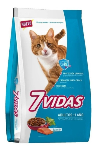 Alimento 7 Vidas +1 para gato adulto sabor salmón en bolsa de 10 kg