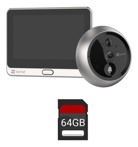 Ezviz Dp2c Mirilla Digital De Puerta 1080p + Memoria De 64gb