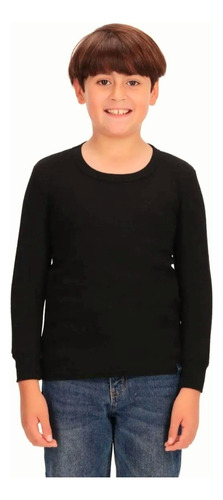 Camiseta Térmica Mota Talla 16 Color Negro Pack X2 Mt4454