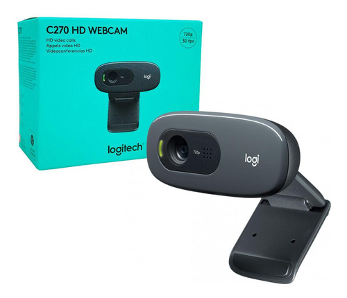 Cámara web Logitech C270, resolución HD de 720p/30 fps, micrófono