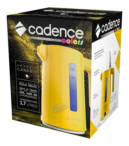 Imagem 6 de 6 de Chaleira Elétrica Cadence Thermo One Colors 220v Amarela