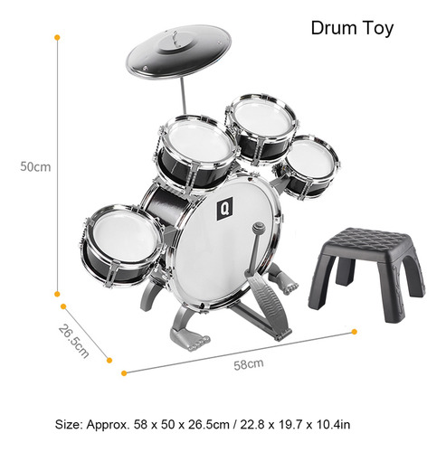 Set De Batería, Instrumento Musical Educativo Para Niños, Be