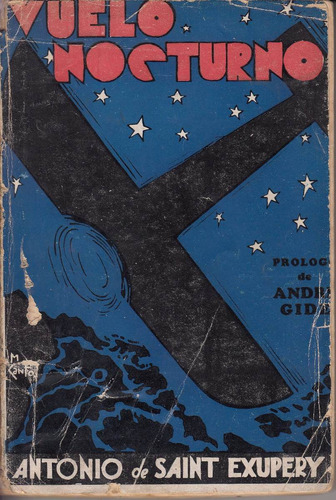 1933 De Saint Exupery Vuelo Nocturno 1a Edicion Tapa Vintage
