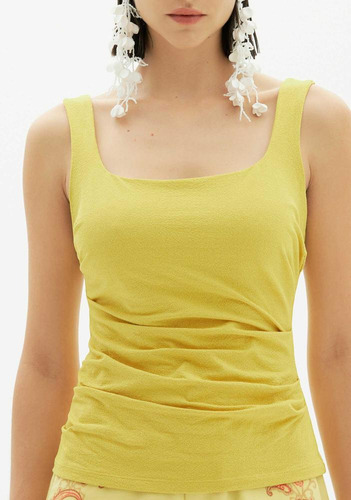 Blusa De Alça Com Franzidos Amarante