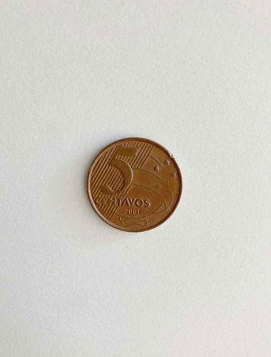 Moneda 5 Centavos Brasileños Año 2001