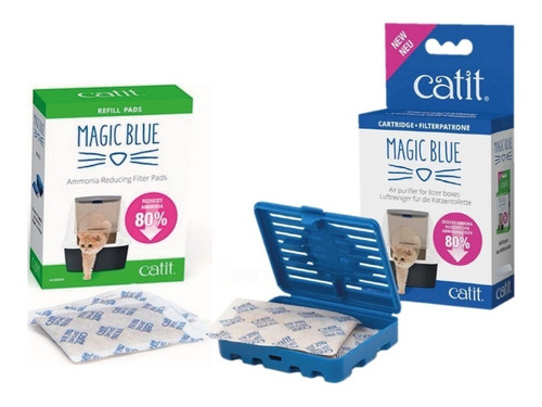 Pack Cartucho Magic Blue Cat It + Repuesto Para 3 Meses