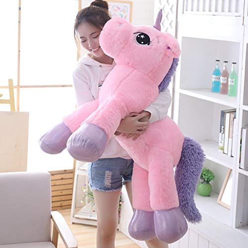 Juguete De Peluche Unicornio Gigante 100 Cm Rosa