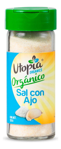 Sal Con Ajo Utopia Orgánico Frasco D Vidrio 135g