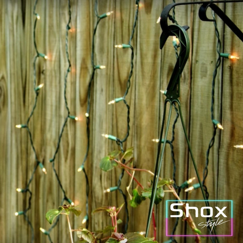 Imagen 6 de 10 de Cortina Luces Led Guirnalda 4x2 Mts Blanco Calido Shox Style