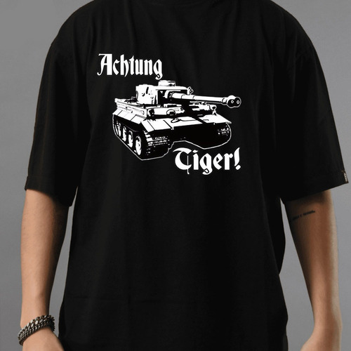 Panzer Remera King Tiger En Algodon Negro