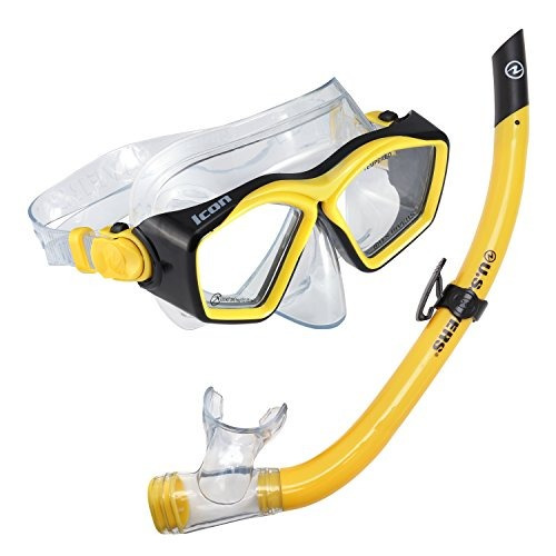 U.s. Divers Icon Máscara Y Airent Snorkel, Amarillo