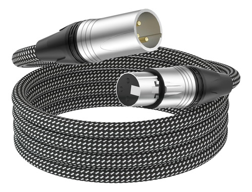 Cable Xlr 25 Pie Extension Microfono Trenzado Macho Hembra 1