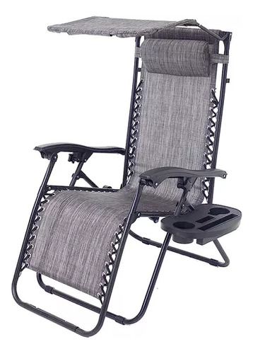 Silla Tumbona Reclinable Gravity Chair / Toldo Y Porta Vasos