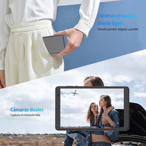 Tablet Pritom 8 pulgadas B8 Android 14 tableta 8gb ram y 64gb rom 5000mah octa core 5G wifi cámara dual tablets con funda