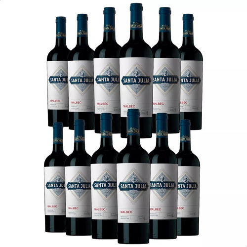 Vino Santa Julia Malbec 750ml Tinto Botella 750 Ml Pack X12