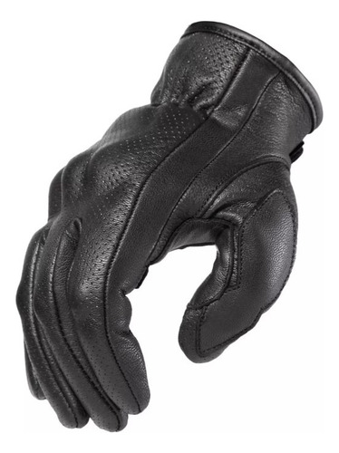 Guantes Moto Cuero Fourstroke Miles Premium 4t Negro