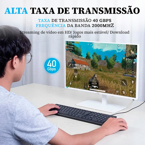 Cabo Lan Giga Ethernet Cat 8 Deluxe Vention Cinco 5 Metros