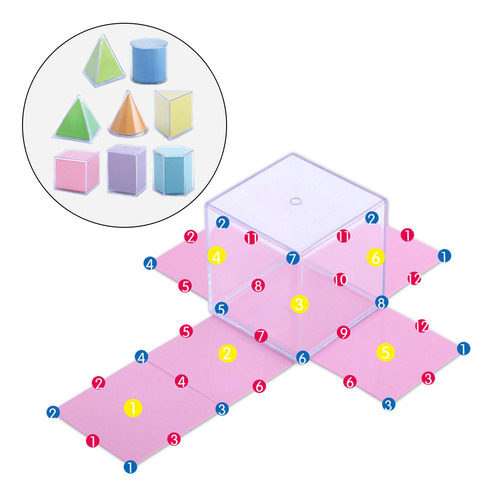 8 Piezas Transparentes 3d Formas Geométricas Montessori