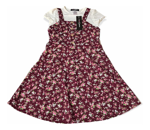 Imagen 1 de 1 de Set 2 Piezas (vestido Estampado Flores Y Blusa) Ropa Niñas