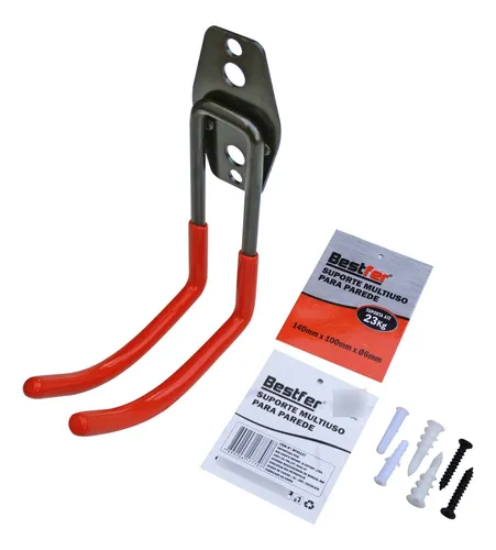 comprar Kit 2 Suporte Multiuso Parede Ate 23kg 140mm X 100mm Bestfer