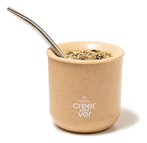 Mate + Bombilla Natura Creer Para Ver Ecologico Bambu Inox Marrón Claro Creer Para Ver