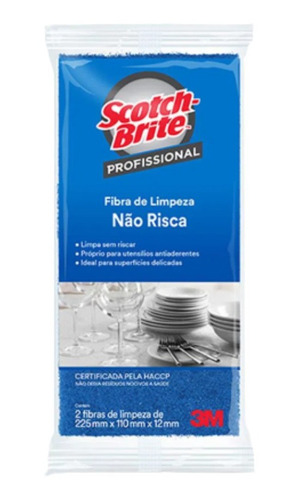 Fibra Azul 3m Esponja Não Risca 2 Unidades